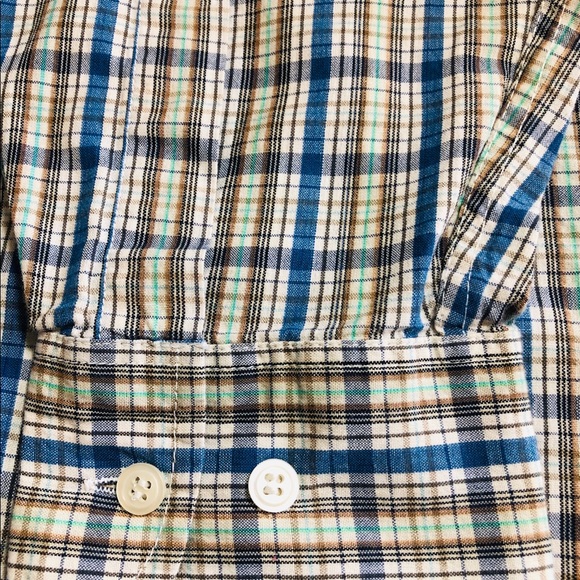 Oleg Cassini plaid long sleeve used shirt - Picture 4 of 5